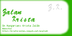 zalan krista business card